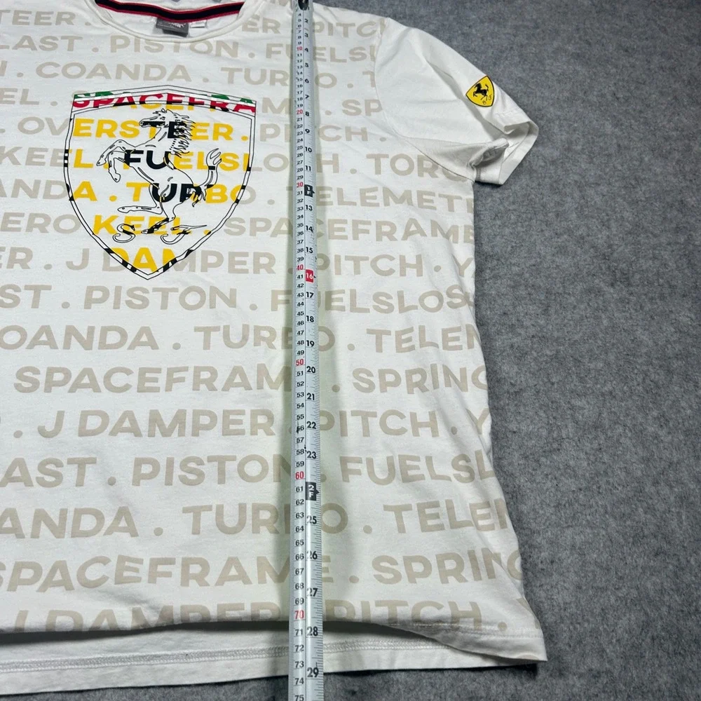 Puma Ferrari T Shirt Mens XXL White Scuderia Racing all over Graphic - Picture 6 of 16
